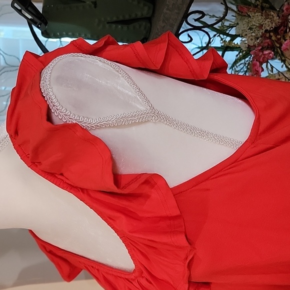 Torrid Coral Orange Super Soft Ruffle Cami Tank Top  Plus Size 1 1X or 14/16 - Picture 8 of 14